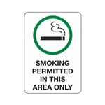 Smoking Permitted in This Area Only - 7" x 10" Polyethylene Sign